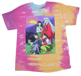 Inuyasha Mens T-Shirt - 4 Characters Sunset Mountain Group Roses