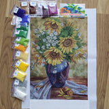 Bead Embroidery Kit Sunflower Flowers Beading Needlepoint Beads Stitching Sunflower
