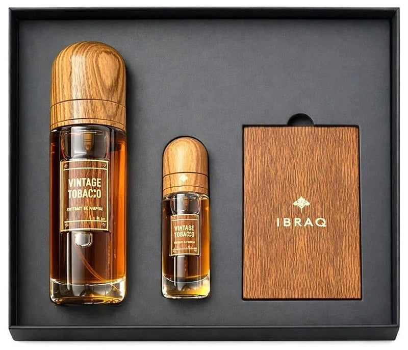 Vintage Tobacco by Ibraheem Al Qurashi Extrait de Parfum Unisex - 2 PCs Set EDP