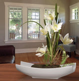 National Tree Company Faux Yellow Orchid Flowers Green Plant