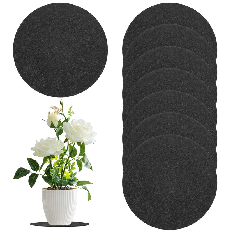 8-Pack Cork Plant Coasters, 9.8 Inch Cork Plant Mats for Garden [Gray] Garden Plants