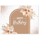 VitalCozy Pink Rose Gold Happy Birthday Backdrop Pampas Grass Floral Backdrop... Pampas Grass