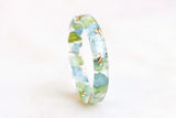 Real Hydrangea Resin Ring Thin Band, Pressed Flower Ring, Botanical Jewelry Hydrangea