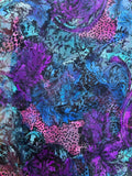Multi color print soft chiffon Fabric By the Yard 46" wide Flowering Plants