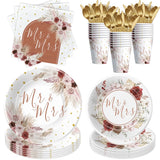 Mr And Mrs Bridal Shower Decorations Tableware, Mr Mrs Boho Wedding Party Sup... Pampas Grass