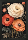 Ranunculus Flower - art nouveau Framed Wall Art Poster Canvas Print Picture Ranunculus