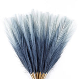 20Pcs Navy Blue Gradient and White Faux Pampas Grass Decor, 21.7" Pompas Gras... Pampas Grass