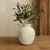 6 Inch Small Terracotta Decorative Vase with Light Sand White Finish Handcraf... Pampas Grass