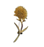 Vintage Wired Sunflower Brooch Gold Toned Flower Pin Sunflower