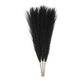 3pcs Dried Faux Pampas Grass 17" Artificial Pampas Grass Decor Black Pampas Grass