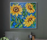 Large oil painting Sunflower flower on canvas Handmade art Home Wall Decor 24" Sunflower
