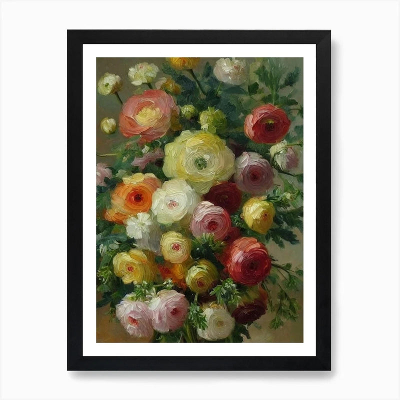 Ranunculus Painting 1 Flower Art Pr Framed Wall Art Poster Canvas Print Picture Ranunculus