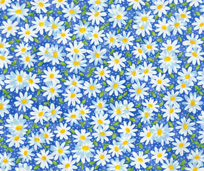 Fabric 100% Cotton Daisy Daisies Spring Floral FQ HY BTY Fat Quarter By the Yard Flowering Plants