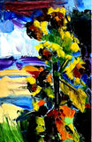 Oil Painting Floral Original Art Flower Painting Sunflower Textured Impasto Sunflower