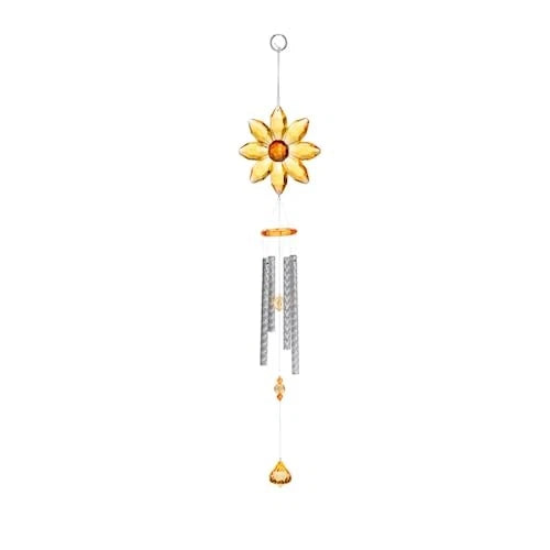 Ganz Sunflower Yellow and Orange 20.5 x 4.5 Inches Acrylic Charm Windchime New Sunflower