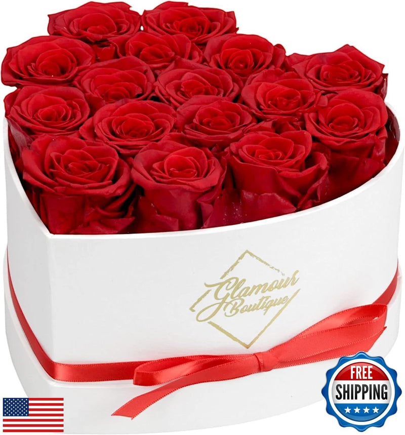 GLAMOUR BOUTIQUE Preserved Roses in a Box - Gifts for Her, Wife and Mom, Rose Bouquet