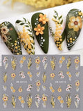 5D Nail Art Stickers Decal Flowers Floral Daisy Daisies Fern Decoration SW5D0110 Daisies