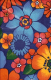 Oilcloth Fabric Tropical London Navy Pattern Sold in Yard or Bolt Flowering Plants