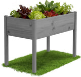 H&ZT Wooden Raised Garden Bed Outdoor with Legs Elevated Planter Garden Box Garden Plants
