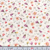Vtg 2005 Garden Affair Floral Off White Classic Cottons Fabric by the HALF YARD Flowering Plants