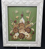 Framed Pressed Flowers Distressed Frame 10.5