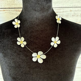 Daisy Flower Necklace Dainty Silver Tone Yellow Illusion Chain Garden Unbranded Daisies