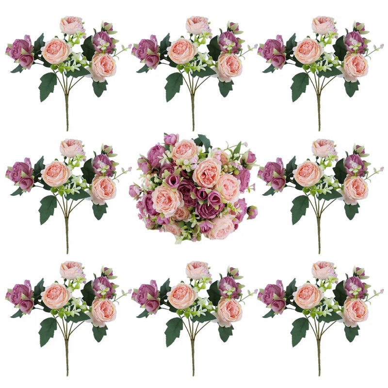 8 Bundles Peonies Artificial Flowers Silk Peonies Faux Flowers Fake Peonies A... Peony