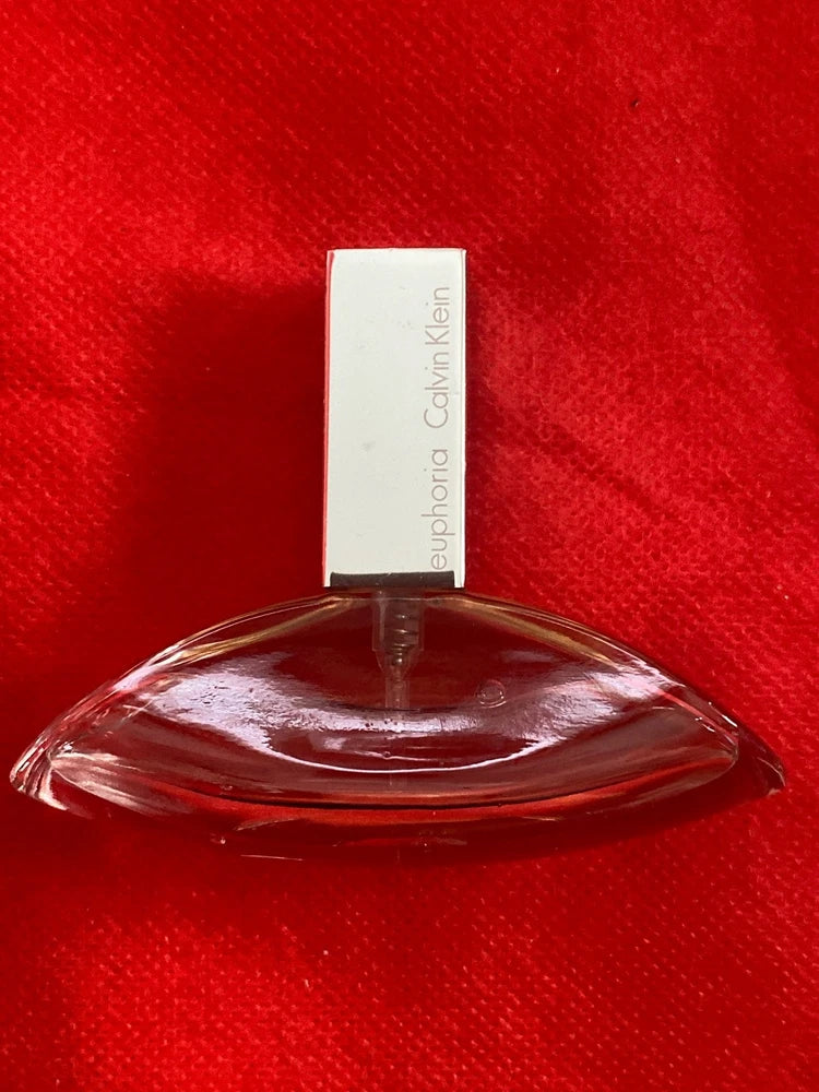 Calvin Klein Euphoria eau de parfum bottle with white label and clear glass