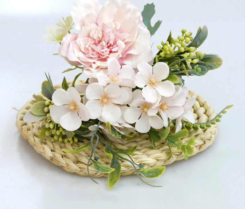 1 Bouquet Camellia Artificial Peony Rose Flowers Silk Wedding Flower Peony