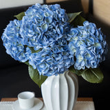 4pcs 22.4'' Realistic Large Artificial Hydrangea Flowers with Long Stem,Blue ... Hydrangea