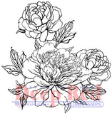 Deep Red Stamps Carnation Blooms Rubber Cling Stamp Carnation