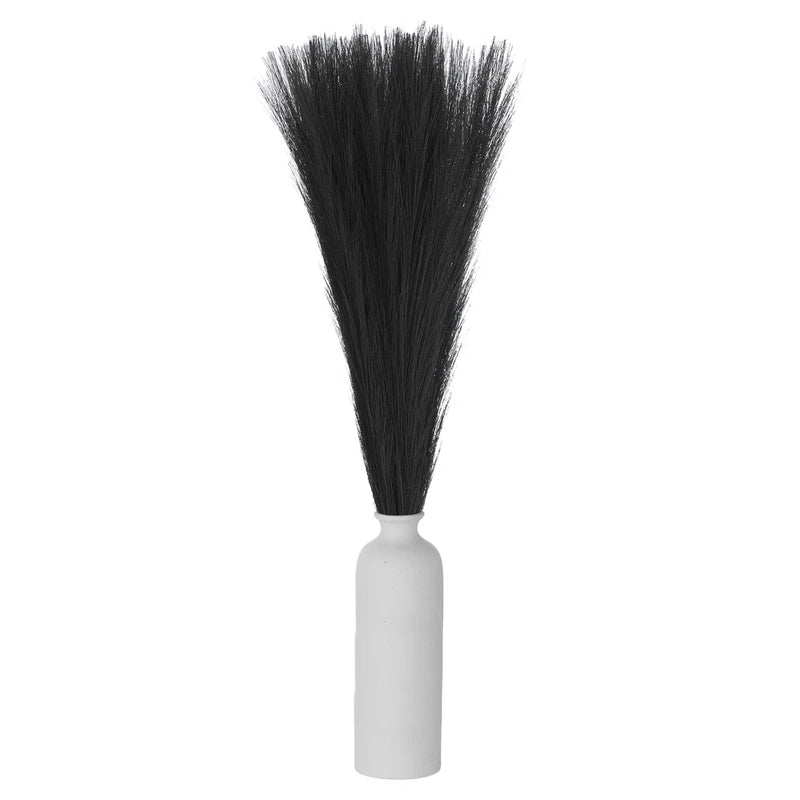30PCS Faux Pampas Grass Decor, 17"/43cm Artificial Fluffy Grass Stems, Black Pampas Grass