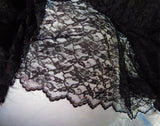 Black Floral Lace Fabric By the Yard 58" Wide Flowering Plants