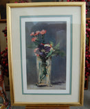 FRAMED MATTED ART PRINT CARNATIONS & CLEMATIS CRYSTAL VASE BY EDOUARD MANET 1882 Carnation
