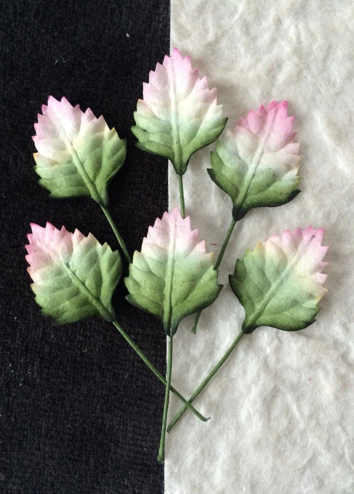 20 Sunflower Leaves tiny Variegated leaf Floral wreath Dolls miniature Hats card Sunflower