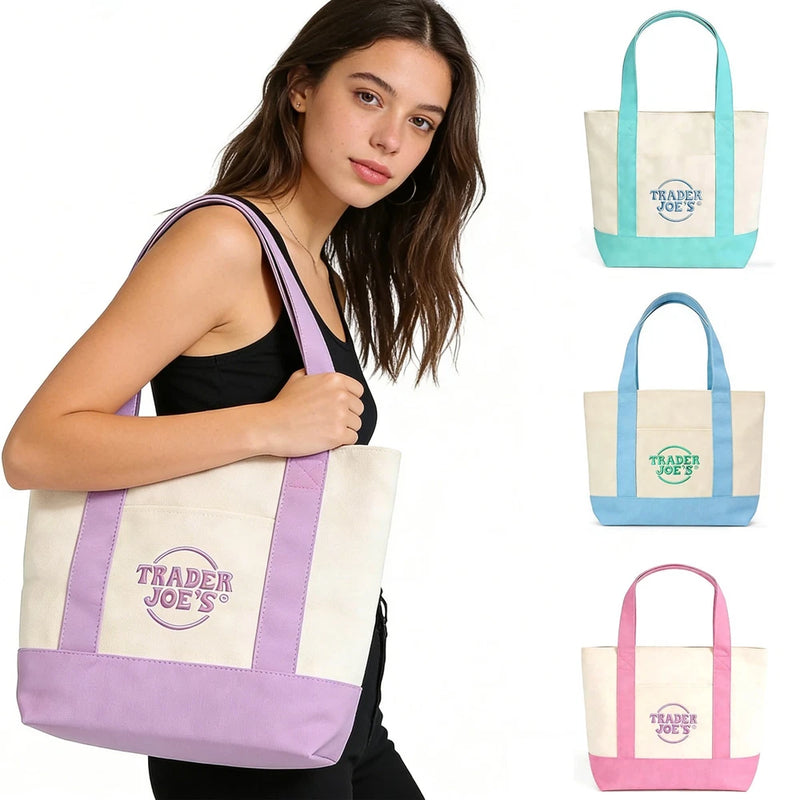 Trader Joe's Mini Tote Bag Canvas Handbag Reusable Shop Bag 2026 Limited Edition Roses