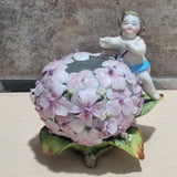 Antique Porcelain Centerpiece Collection Hydrangea Flower Cherubs Hydrangea