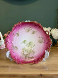 Antique Rosenthal 1890 Bavaria Hydrangea Platter Pink Gold 11.5Ó Hydrangea