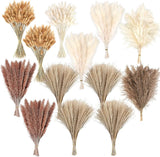 300 PCS Dried Pampas Grass Decor, Flower Bouquets for Wedding, Brown Pampas Grass