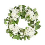 24" Spring Botanical Artificial Hydrangea Ranunculus Wreath Silk Floral Hydrangea