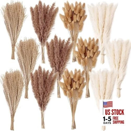 300 PCS Dried Flower Bouquet Ð Pampas Grass, Floral Decor for Home, 300PCS Pampas Grass