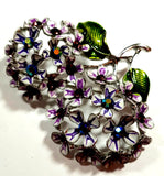 Vintage Gold Color, w/lilac Enamel And Crystal 2