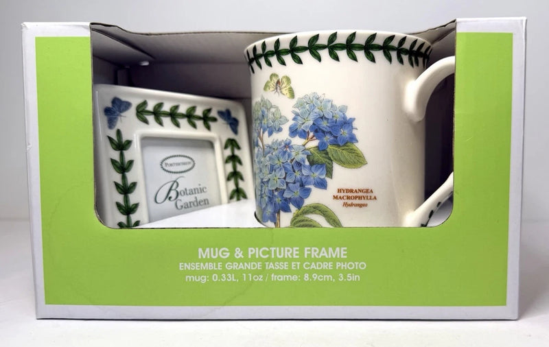 NEW PORTMEIRION Botanic Garden Mug And  Picture Frame Set HYDRANGEA READ EB79 Hydrangea