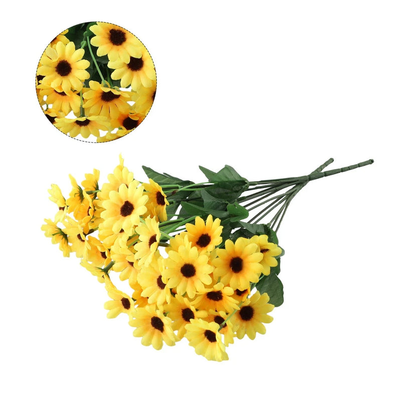 Exquisite Plastic Sunflower Home Decor adorned with 24 Delicate Flowers Sunflower
