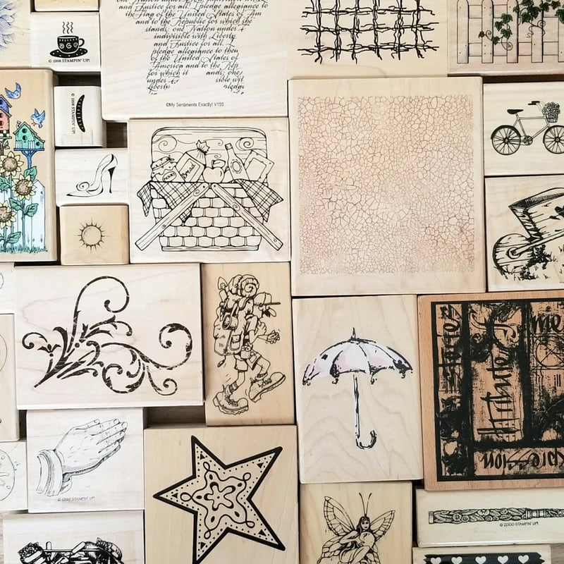 Objects People Backgrounds Textures Border Wooden Rubber Craft Stamps You Choose Sunflower