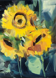 Jose Trujillo Art PRINT 16x20 Expressive Painting Nature Sunflowers Floral Sunflower