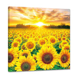 Sunflower Painting, Sunflower Art Panel, Flower Painting, Interior Poster, Plant Sunflower