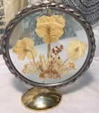 Pressed Flowers Art Suncatcher/Wall Decoration Lasting Impressions Glass Vintage Dried Flower