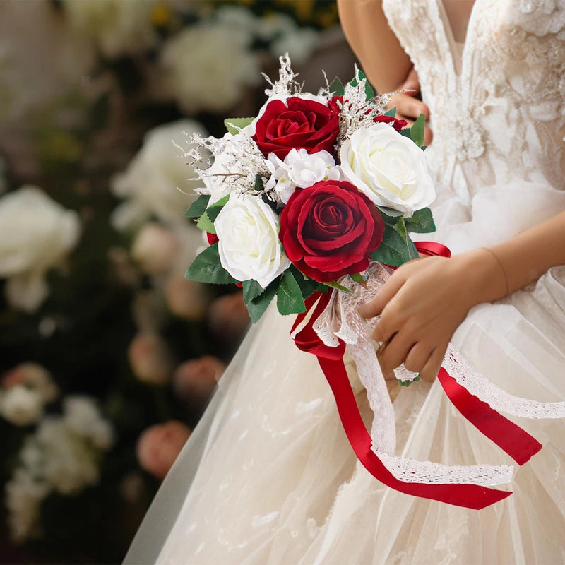 Wedding Bridal Bouquet Artificial Flowers Supplies Ornament Rustic Romantic Bouquet