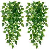 Fake Hanging Plants 4 Pcs Artificial Hanging Plants Fake Ivy Vine Faux Pothos... Green Plant